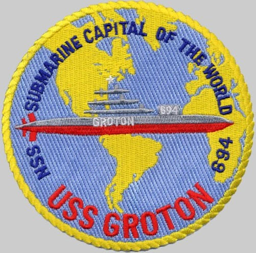 uss groton ssn-694 patch insignia los angeles class attack submarine