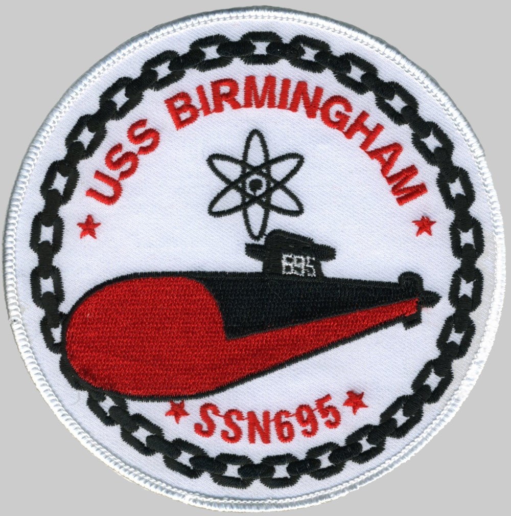 uss birmingham ssn-695 insignia crest patch badge los angeles class attack submarine us navy 02p
