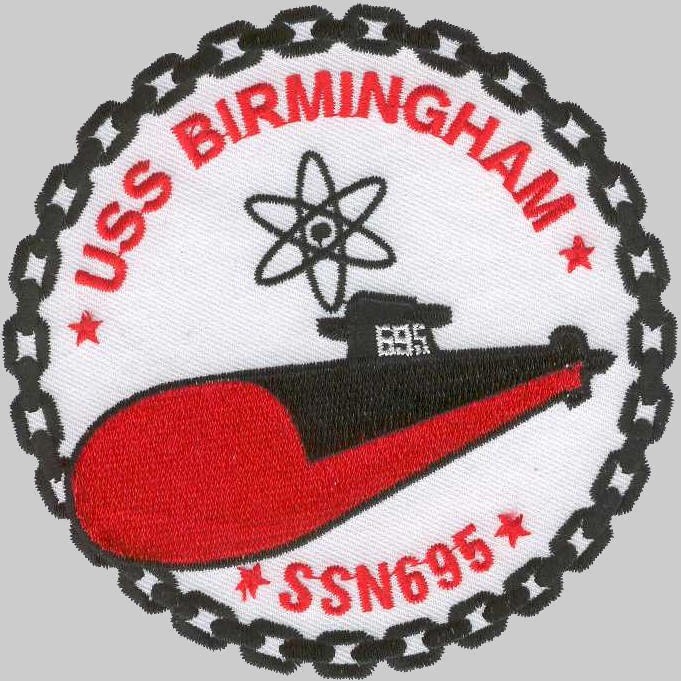 uss birmingham ssn-695 insignia crest patch badge los angeles class attack submarine us navy 03p