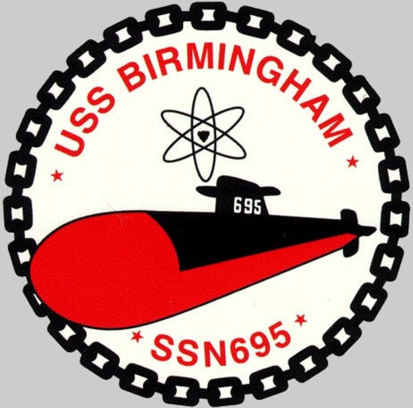 uss birmingham ssn-695 insignia crest patch los angeles class attack submarine us navy 04c