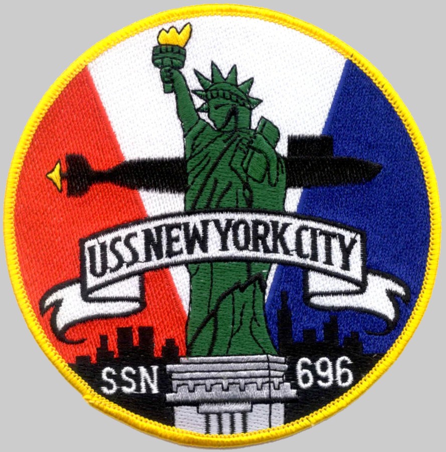 uss new york city ssn-696 insignia crest patch badge los angeles class attack submarine us navy 02pa