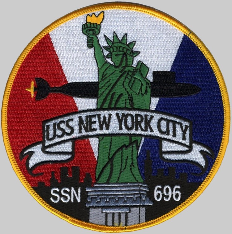 uss new york city ssn-696 insignia crest patch badge los angeles class attack submarine us navy 03pa
