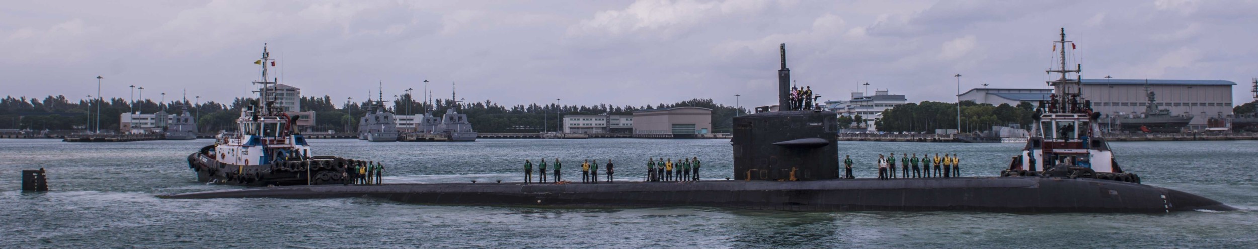 uss bremerton ssn-698 los angeles class attack submarine us navy changi naval base singapore 2018