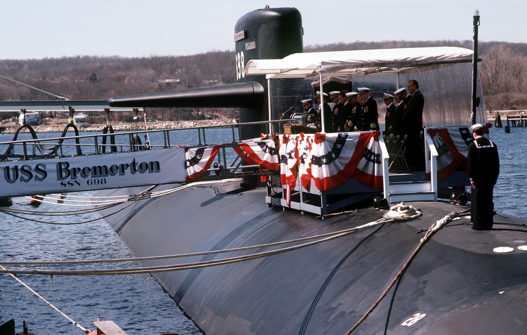 uss bremerton ssn-698 los angeles class attack submarine us navy commissioning groton 1981 57