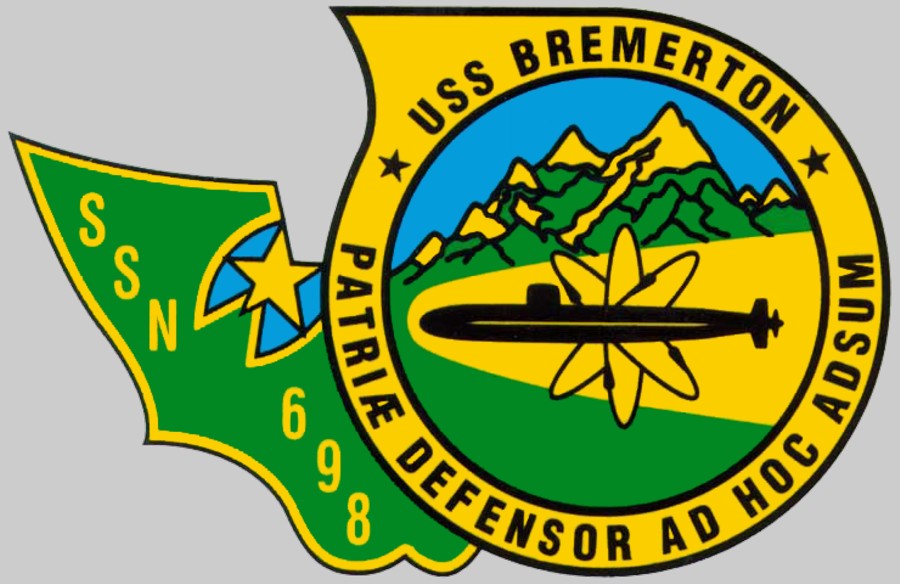 uss bremerton ssn-698 insignia crest patch los angeles class attack submarine us navy 02x