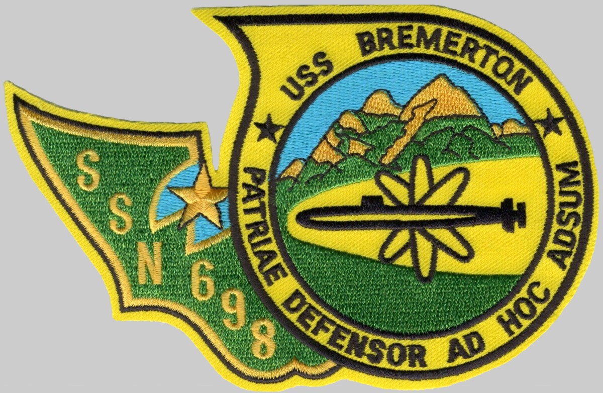 uss bremerton ssn-698 insignia crest patch badge los angeles class attack submarine us navy 03p