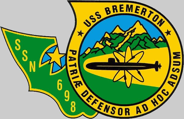 ssn-698 uss bremerton insignia crest patch badge los angeles class attack submarine us navy