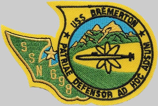 uss bremerton ssn-698 patch insignia los angeles class attack submarine us navy