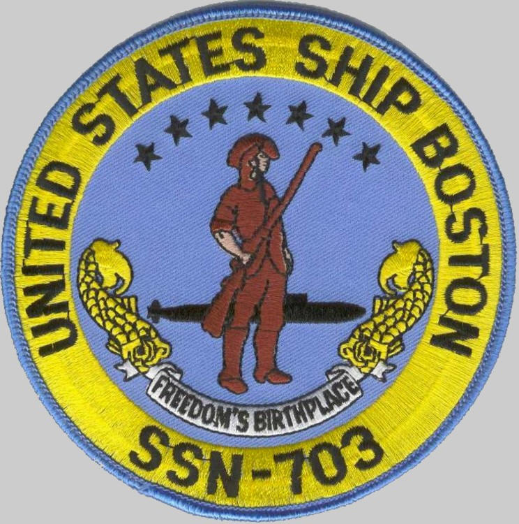 uss boston ssn-703 patch insignia los angeles class attack submarine