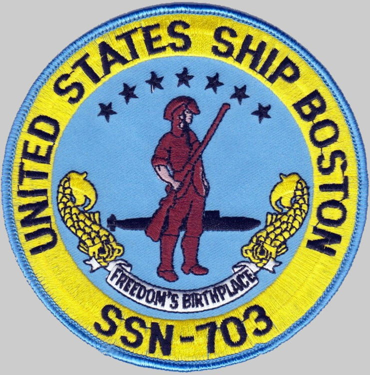 ssn-703 uss boston insignia crest patch badge los angeles class attack submarine us navy