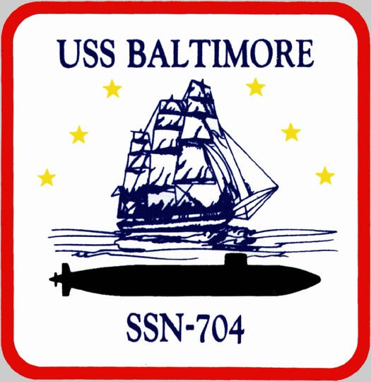 ssn-704 uss baltimore insignia crest patch badge los angeles class attack submarine us navy