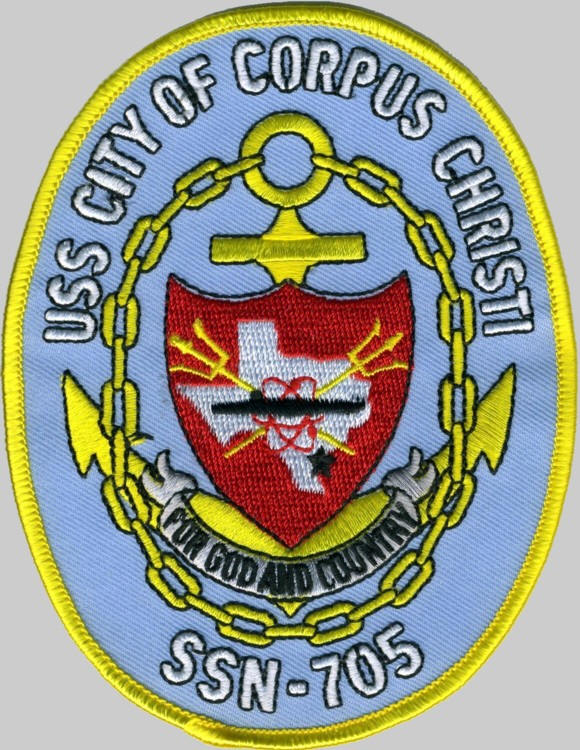uss city of corpus christi ssn-705 patch insignia