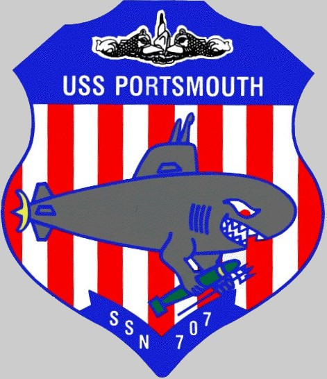 ssn-707 uss portsmouth insignia crest patch badge los angeles class attack submarine us navy