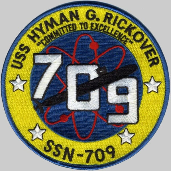 ssn-709 uss hyman g. rickover patch insignia crest