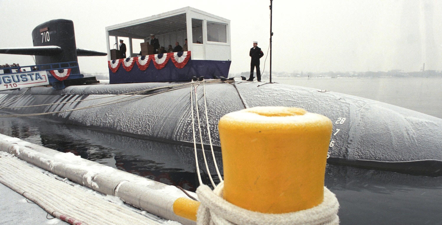 ssn-710 uss augusta commissioning ceremony january 1985