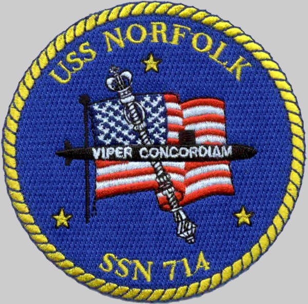 uss norfolk ssn-714 patch insignia
