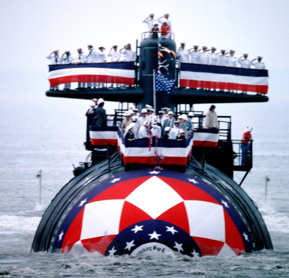 ssn-715 uss buffalo launching ceremony may 1982