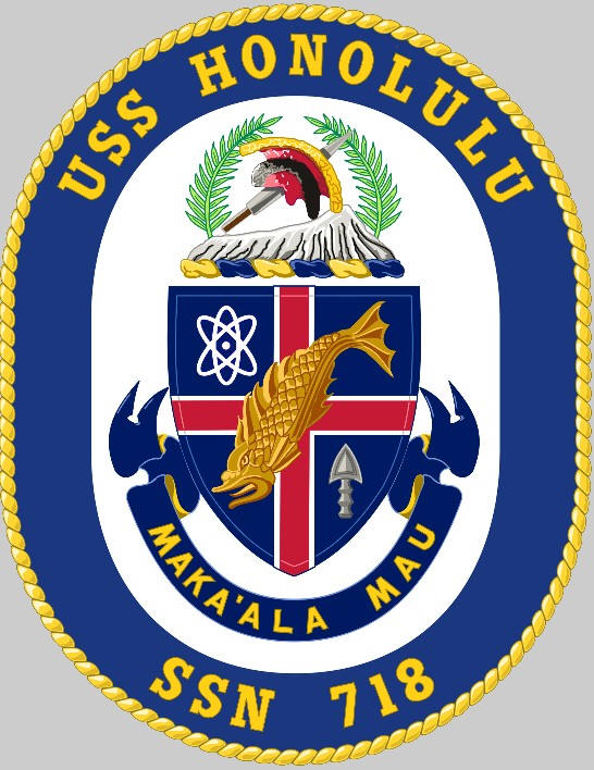 ssn-718 uss honolulu insignia crest patch badge los angeles class attack submarine us navy