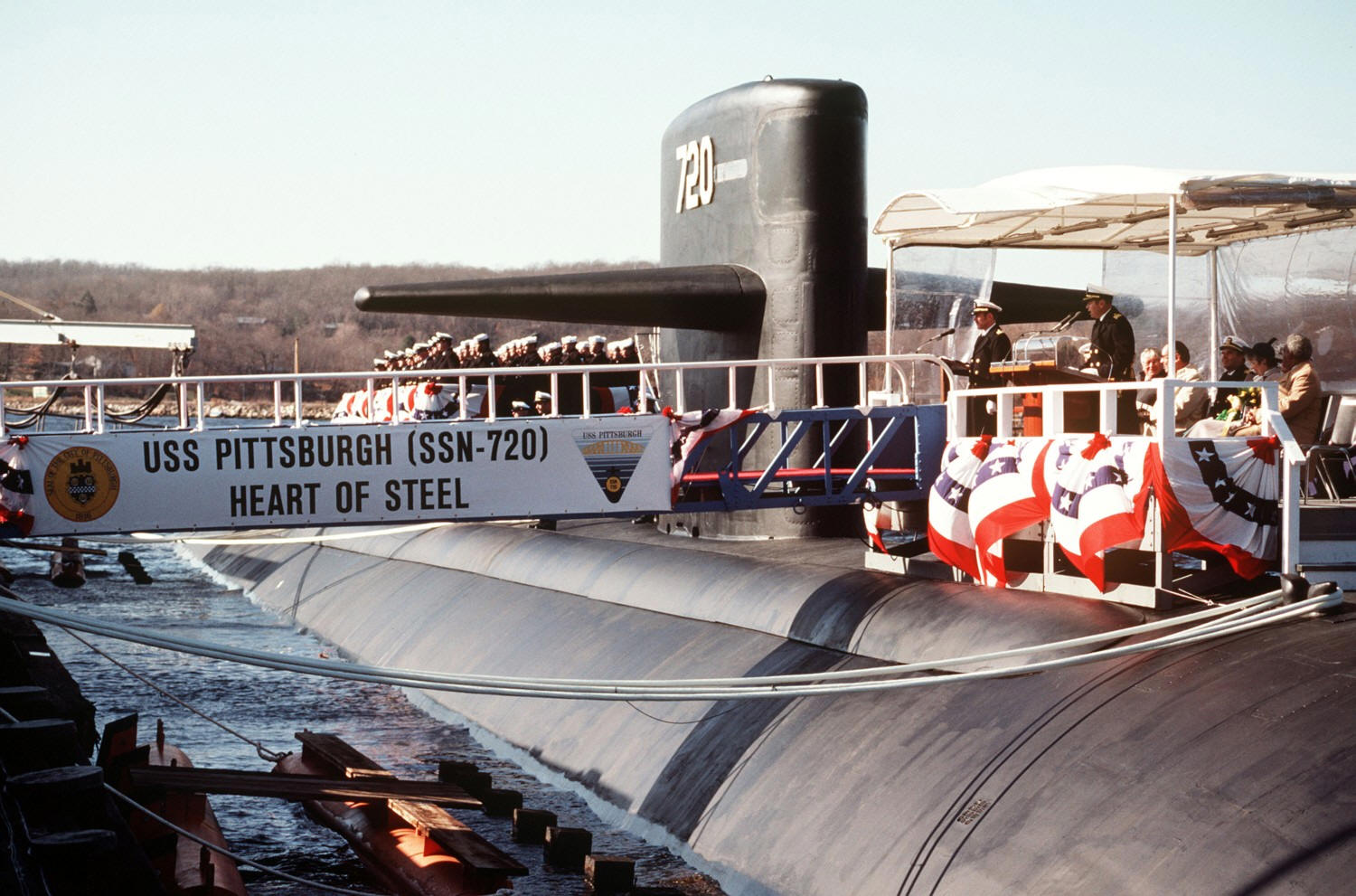 ssn-720 uss pittsburgh commissioning 1985