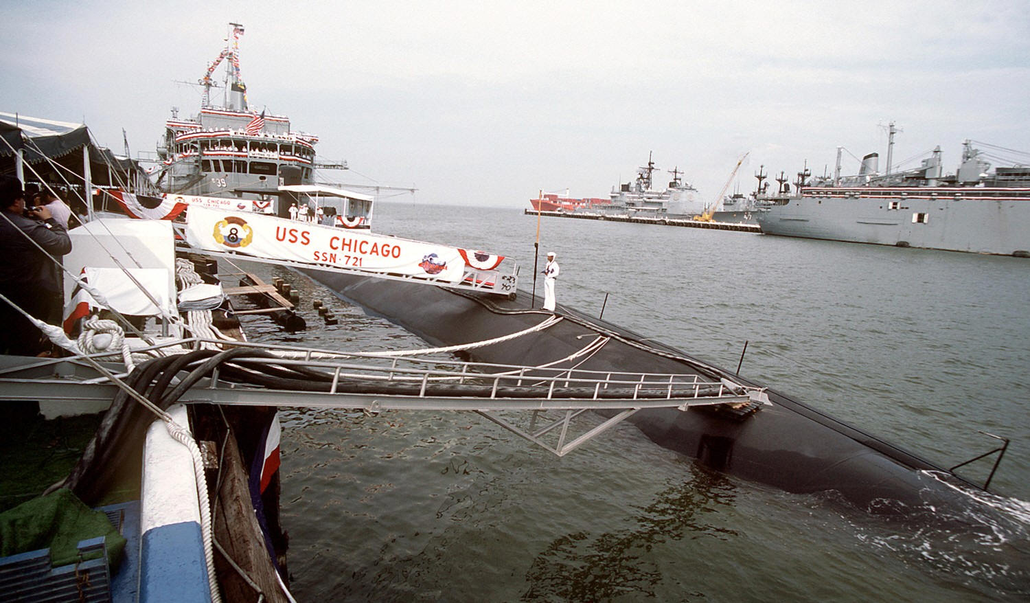 ssn-721 uss chicago commissioning 1986
