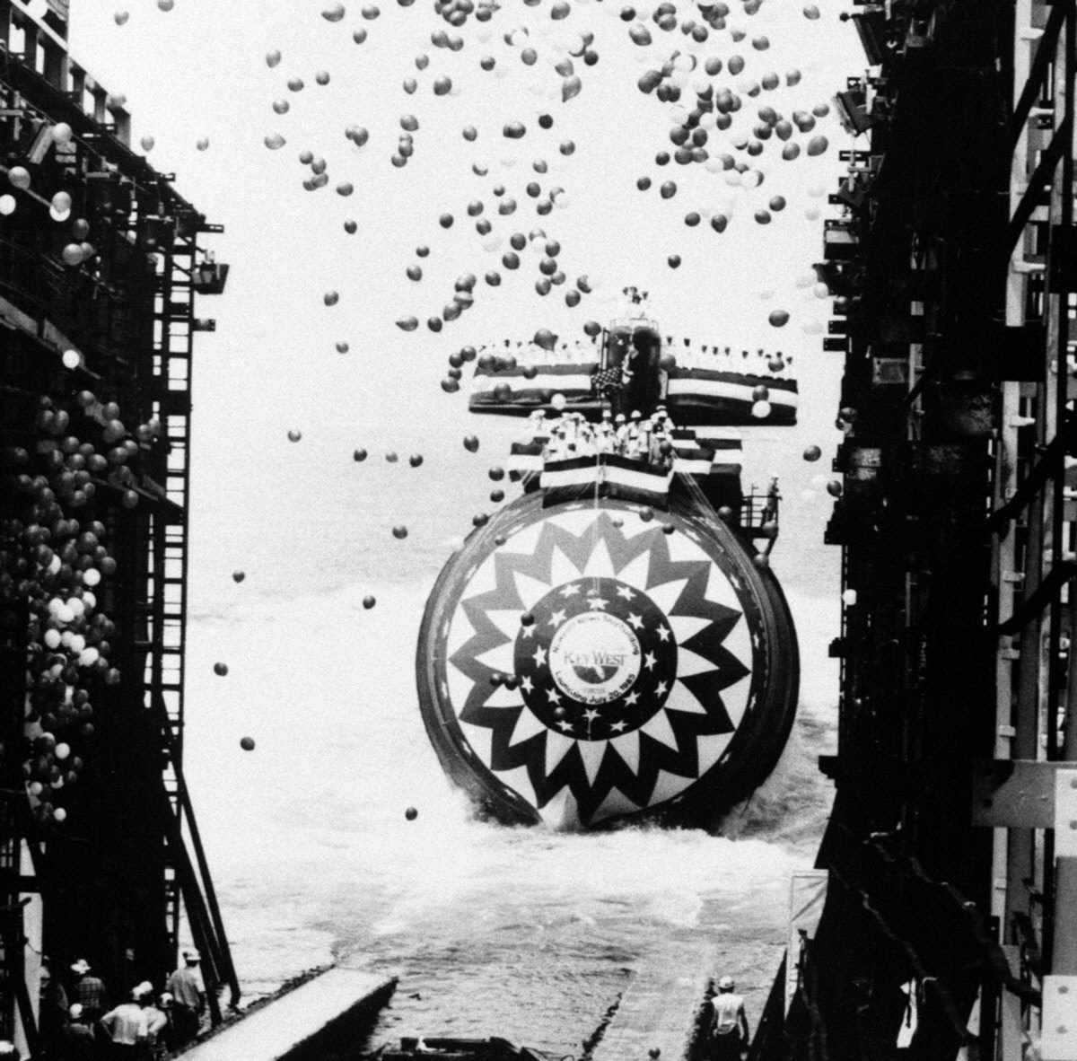 ssn-722 uss key west launching ceremony july 1985