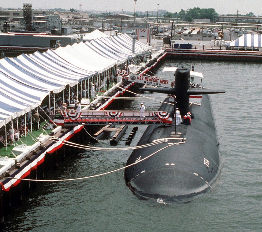ssn-750 uss newport news commissioning ceremony june 1989