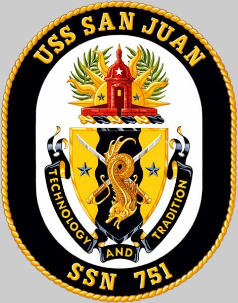 ssn-751 uss san juan insignia crest patch badge los angeles class attack submarine us navy