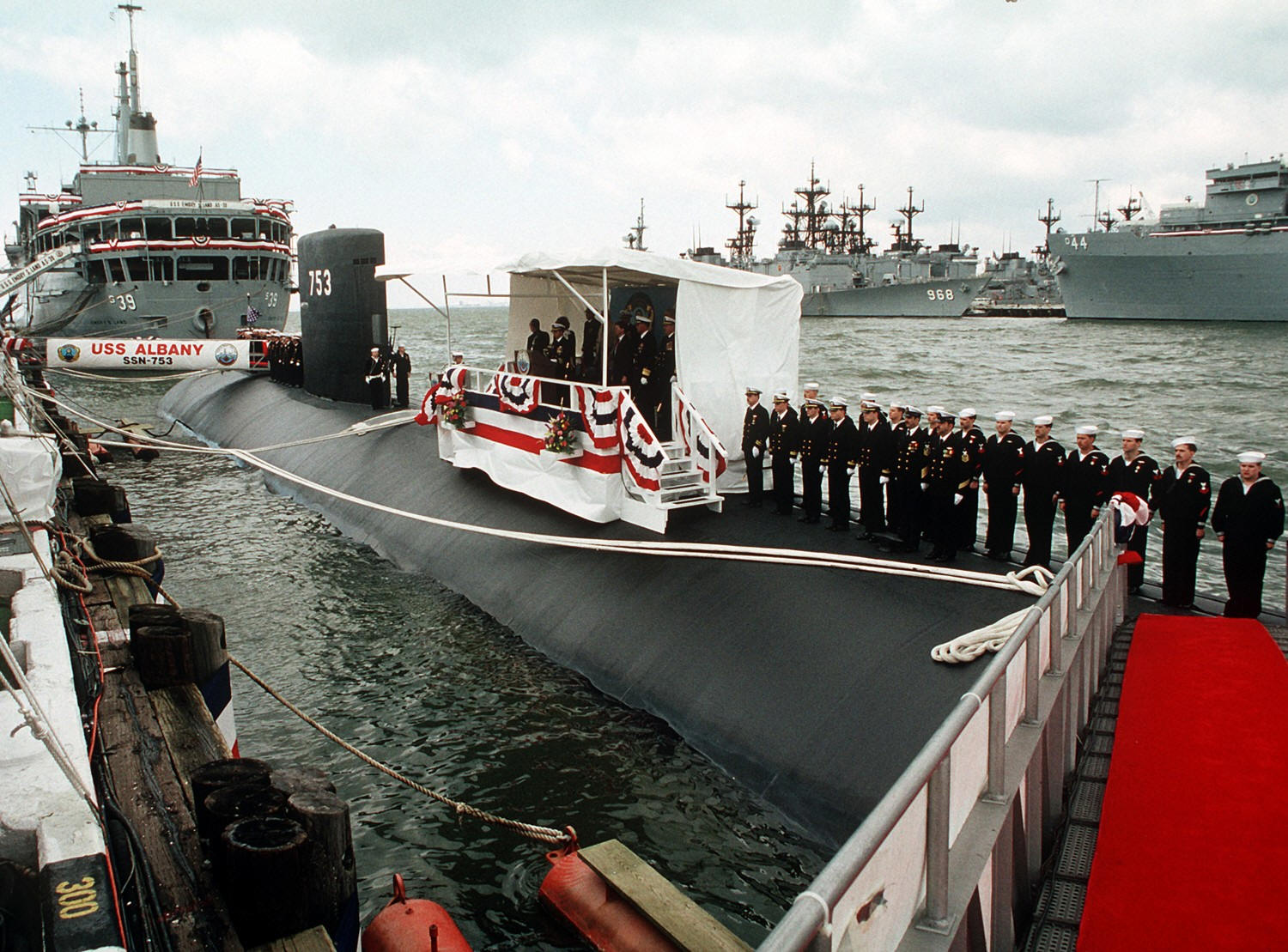 ssn-753 uss albany commissioning ceremony april 1990