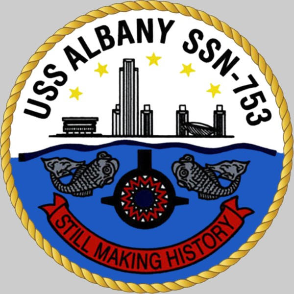 ssn-753 uss albany insignia crest patch badge los angeles class attack submarine us navy