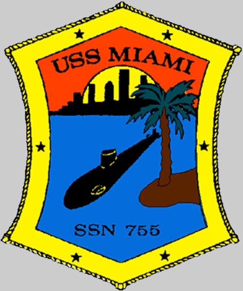 ssn-755 uss miami insignia crest patch badge los angeles class attack submarine us navy