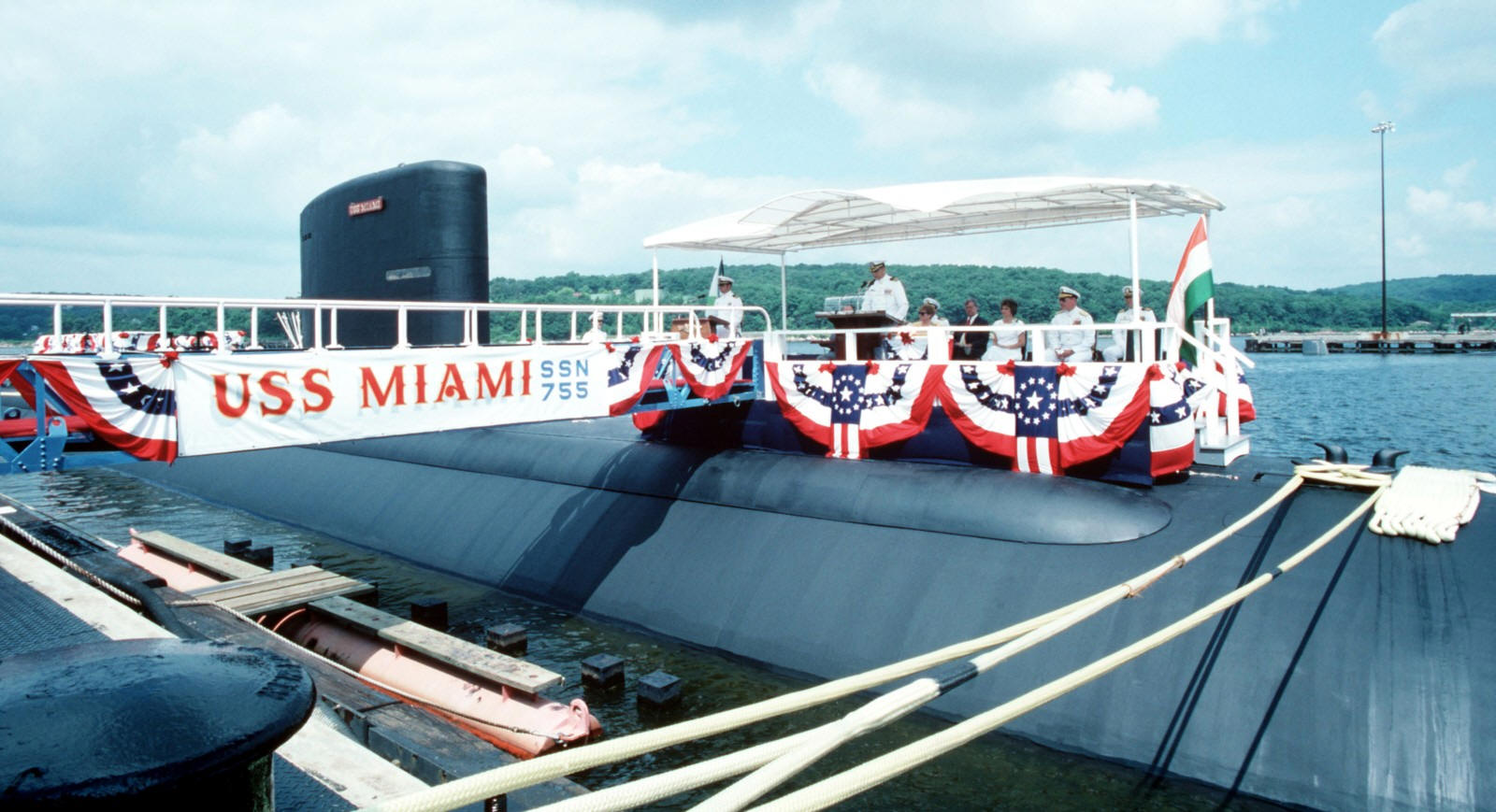 ssn-755 uss miami commissioning ceremony june 1990