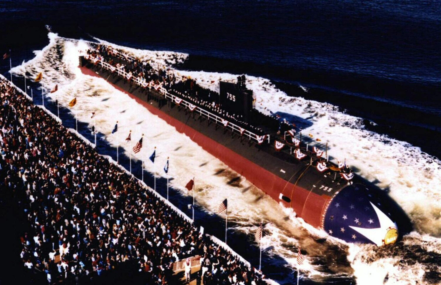 ssn-755 uss miami launching ceremony november 1988