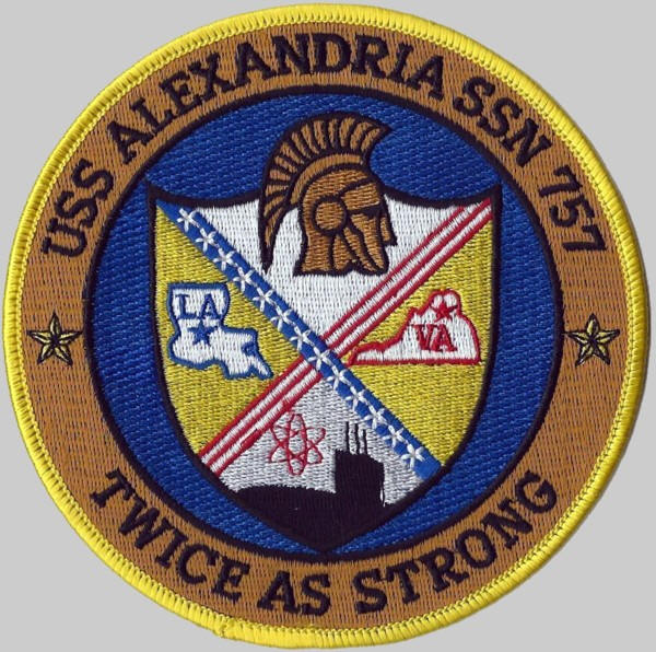ssn-757 uss alexandria patch insignia crest