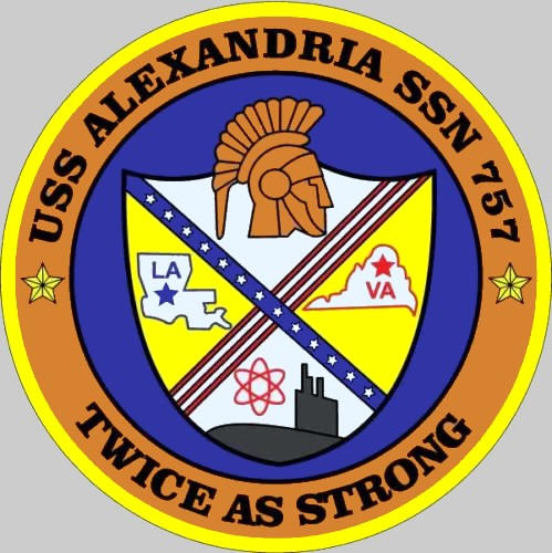 ssn-757 uss alexandria insignia crest patch badge los angeles class attack submarine us navy
