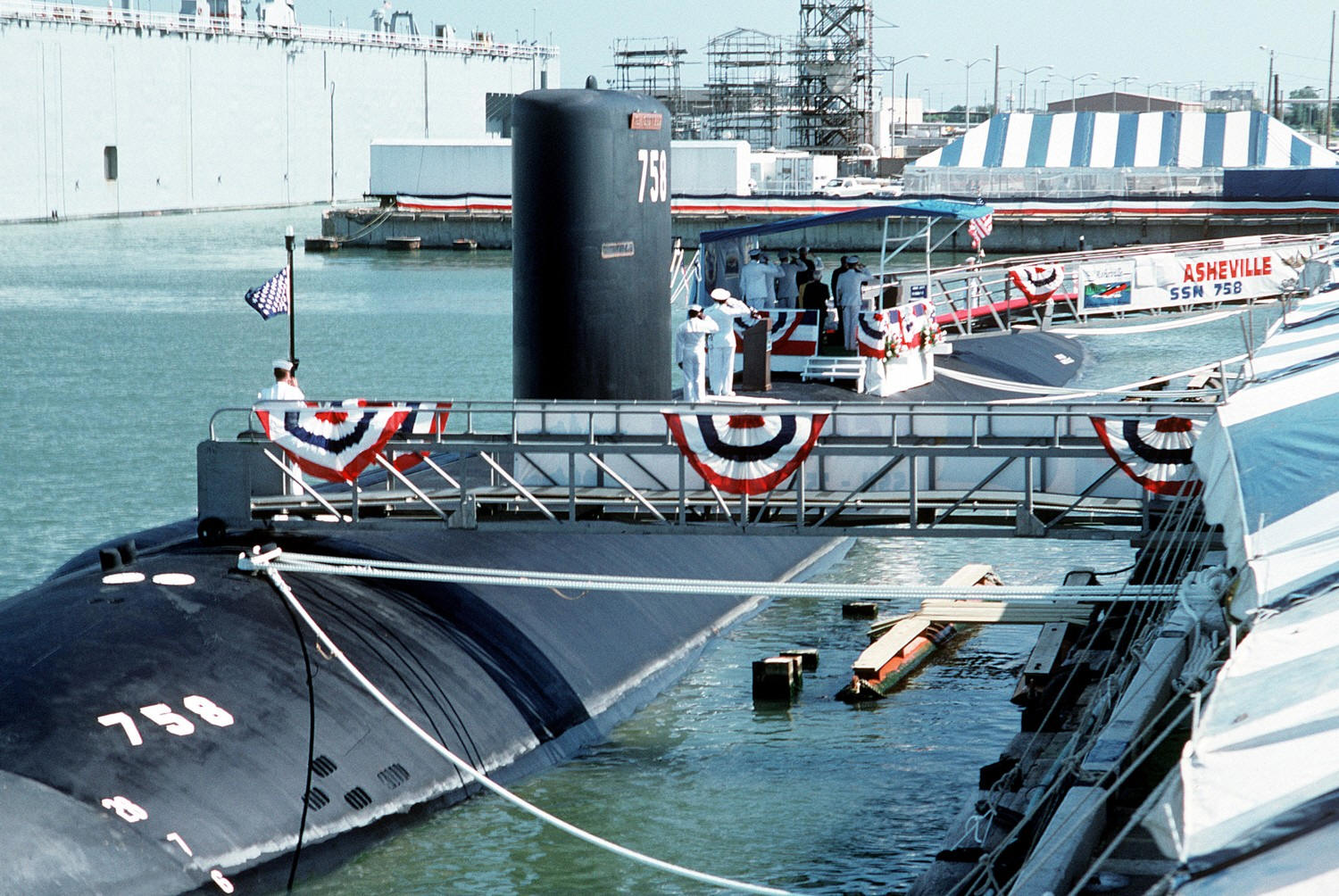 ssn-758 uss asheville commissioning ceremony september 1991