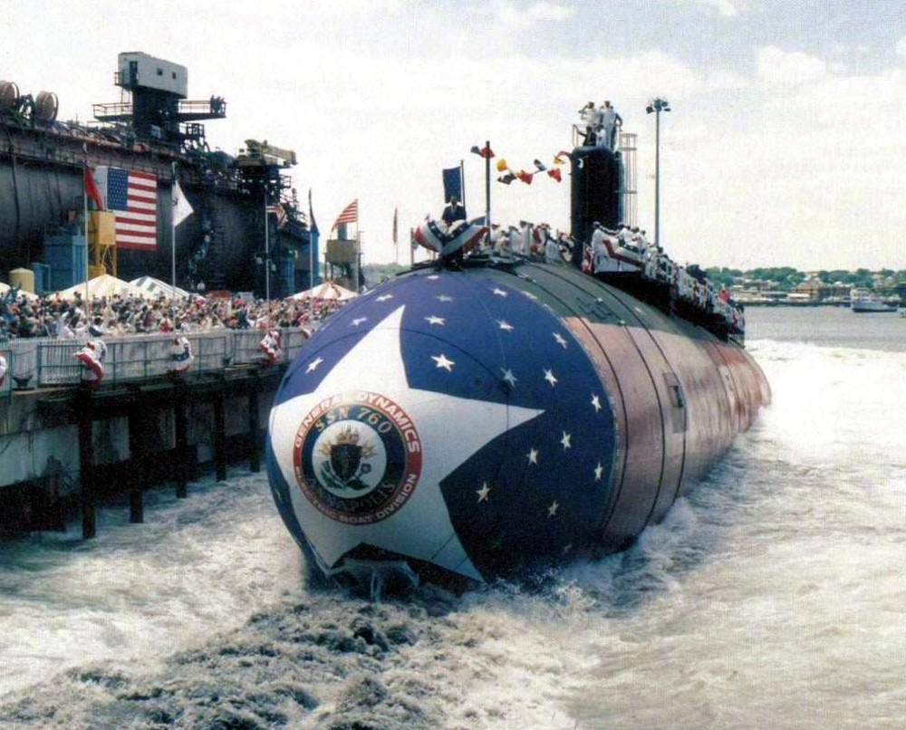 ssn-760 uss annapolis launching ceremony general dynamics electric boat groton 1991
