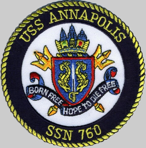 ssn-760 uss annapolis patch insignia crest los angeles class attack submarine