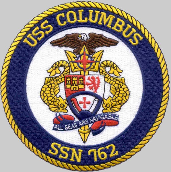 uss columbus ssn-762 patch insignia crest attack submarine us navy