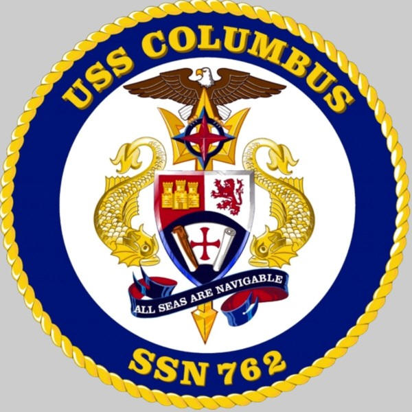 ssn-762 uss columbus insignia crest patch badge los angeles class attack submarine us navy