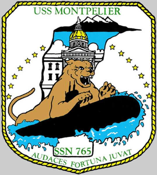 ssn-765 uss montpelier insignia crest patch badge los angeles class attack submarine us navy