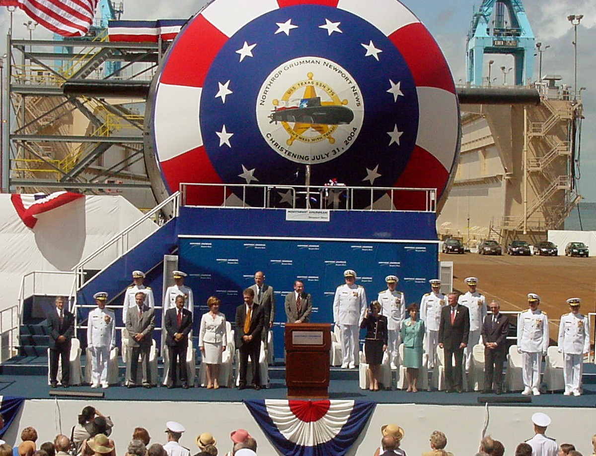 ssn-775 uss texas virginia class attack submarine navy 2004 53 christening ceremony northrop grumman newport news virginia