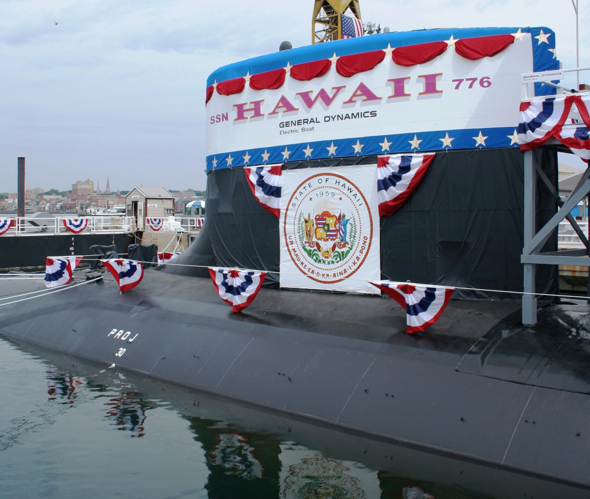 ssn-776 uss hawaii virginia class attack submarine us navy 2006 48 christening ceremony groton connecticut