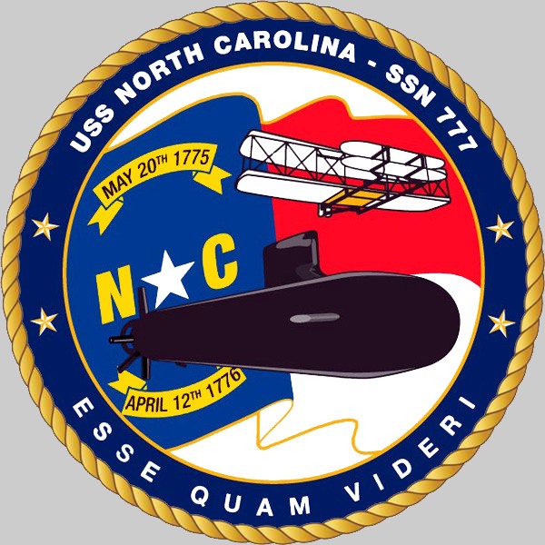 ssn-777 uss north carolina insignia crest patch badge attack submarine us navy