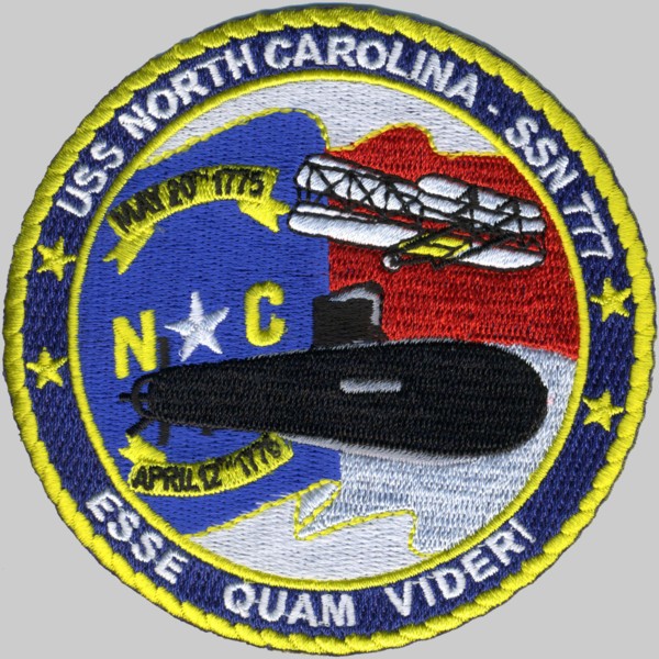 ssn-777 uss north carolina patch insignia crest virginia class attack submarine us navy 02