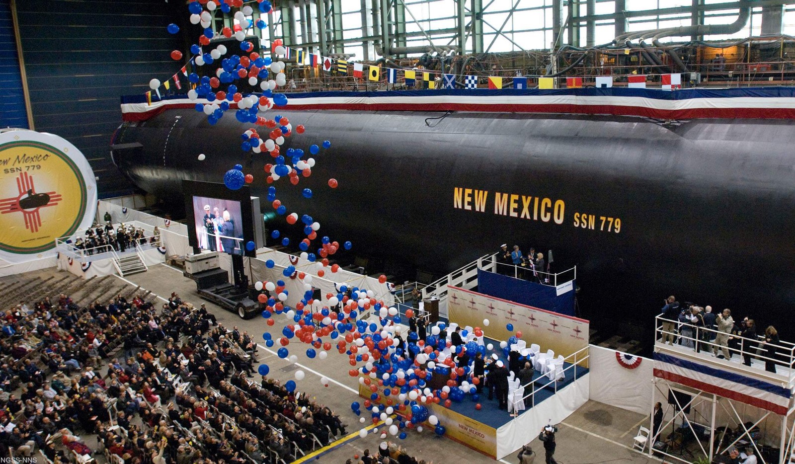 ssn-779 uss new mexico virginia class attack submarine us navy 39 christening newport news