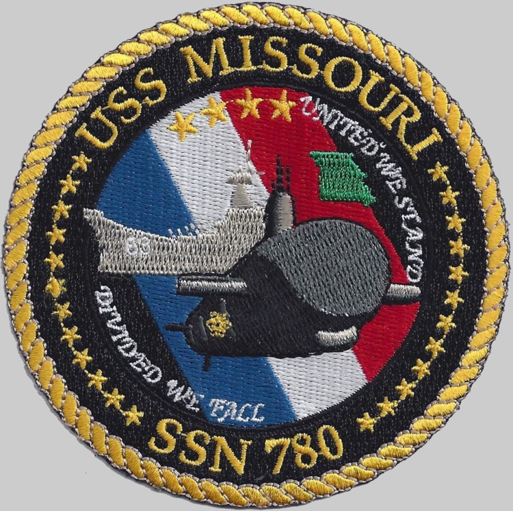 ssn-780 uss missouri insignia crest patch badge virginia class attack submarine us navy 03p