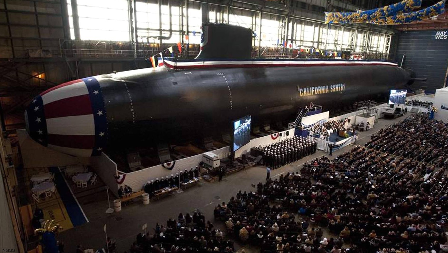 ssn-781 uss california virginia class attack submarine us navy 22 christening ceremony newport news virginia
