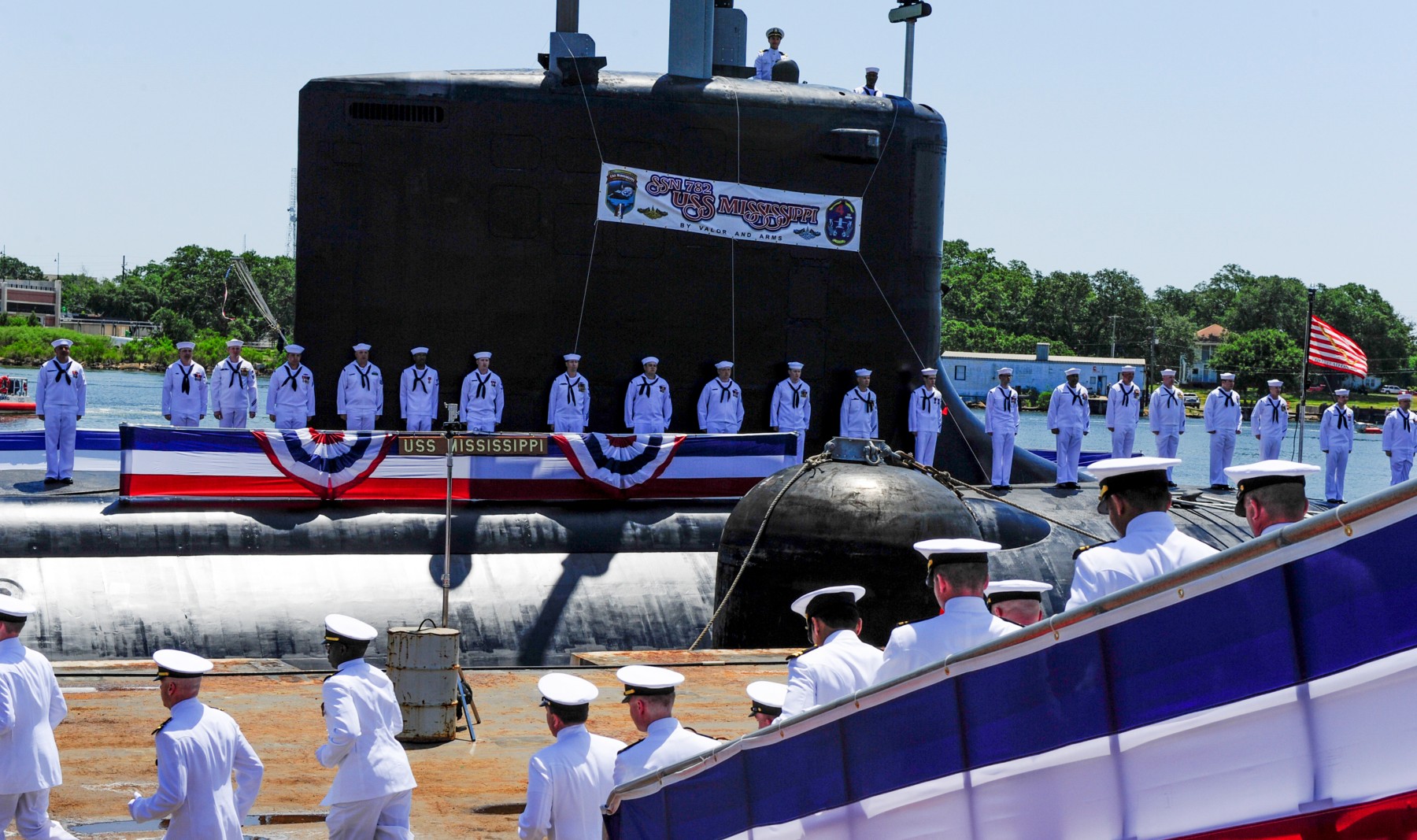 ssn-782 uss mississippi virginia class attack submarine us navy 13 commissioning ceremony