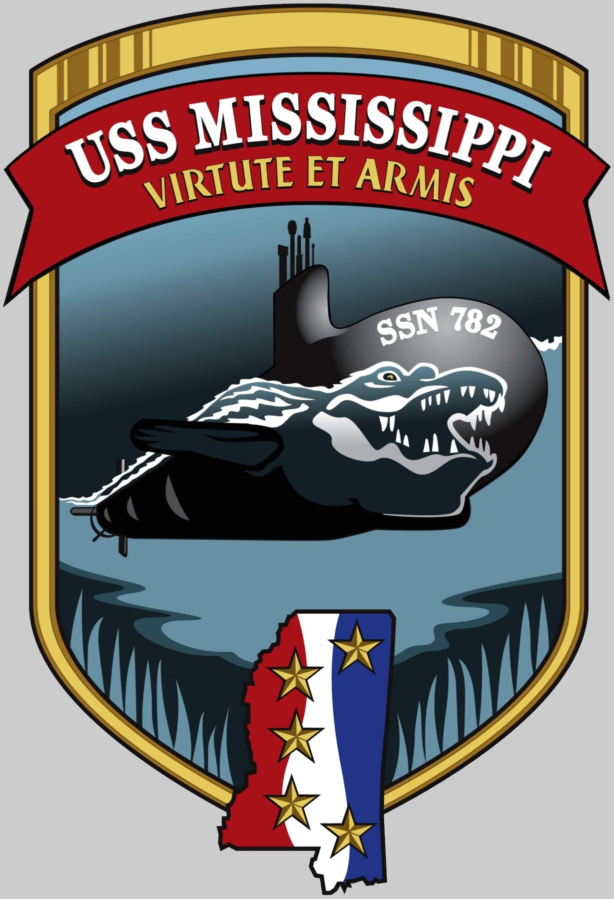 ssn-782 uss mississippi insignia crest patch badge virginia class attack submarine us navy 02x