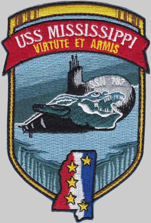 ssn-782 uss mississippi insignia crest patch badge virginia class attack submarine us navy 02p
